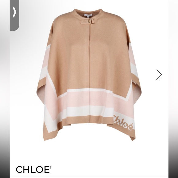 Chloe Sweaters - Chloe Tan and Pink Poncho